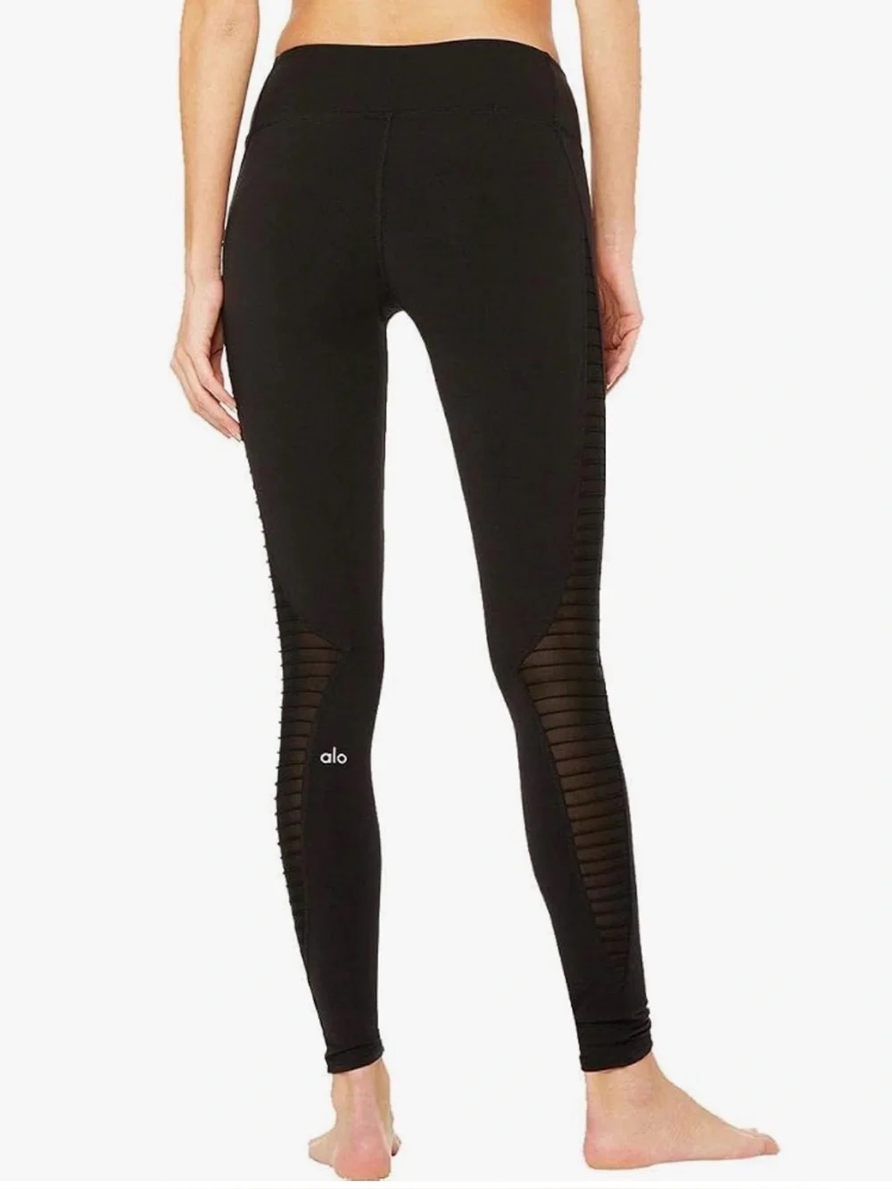 ALO Black Women’s Luminous Legging with Back Mesh Detail Size Medium